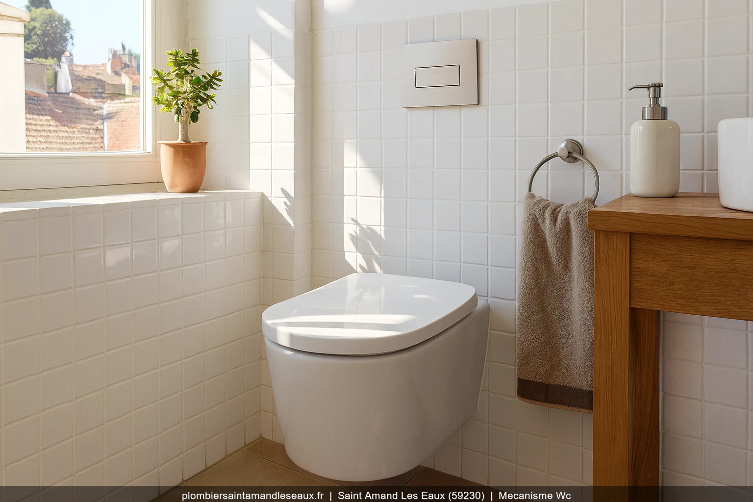 Remplacement mecanisme WC Geberit par plombier a Saint-Amand-les-Eaux (59230)