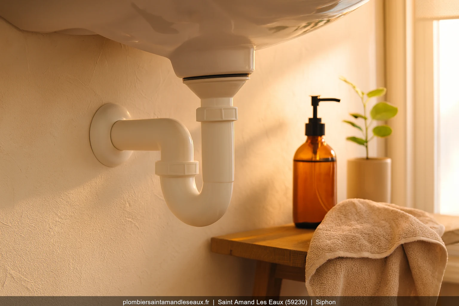 Remplacement siphon sous lavabo par plombier a Saint-Amand-les-Eaux (59230)