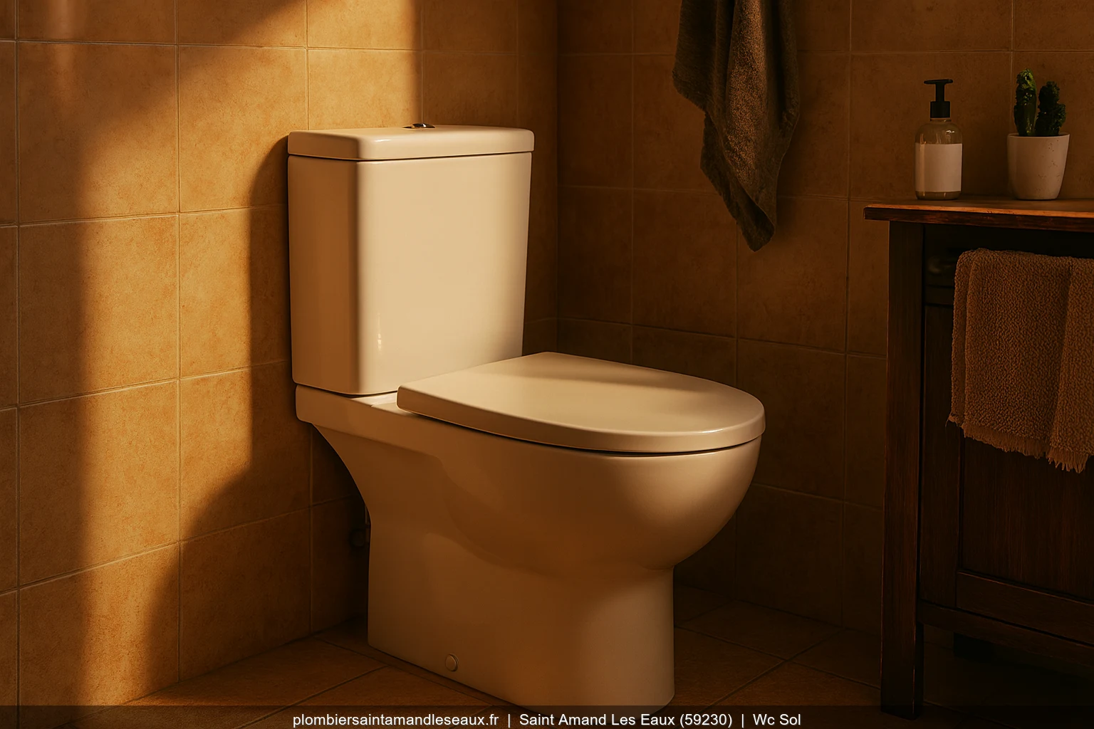 Pose WC au sol Allia Paris par plombier a Saint-Amand-les-Eaux (59230)