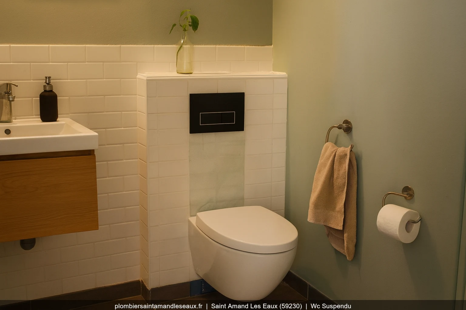 Pose WC suspendu Geberit Duofix par plombier a Saint-Amand-les-Eaux (59230)
